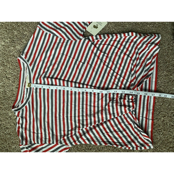 Tucker + Tate Girl's Size L 10/12 Knot Front Tee Multi Stripe Short Sleeve Top - Picture 5 of 8